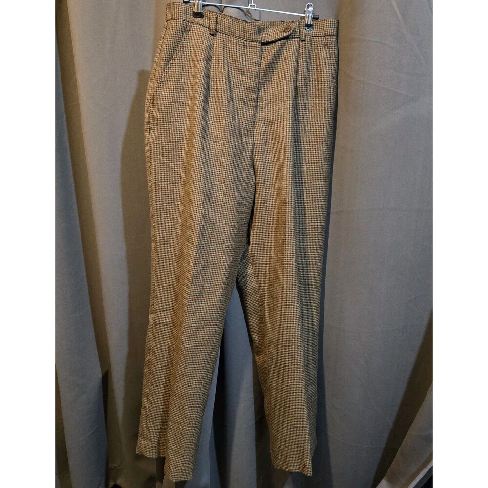 David Brooks Brown Tweed Pants Straight Leg Business Casual Dress, Womens 12